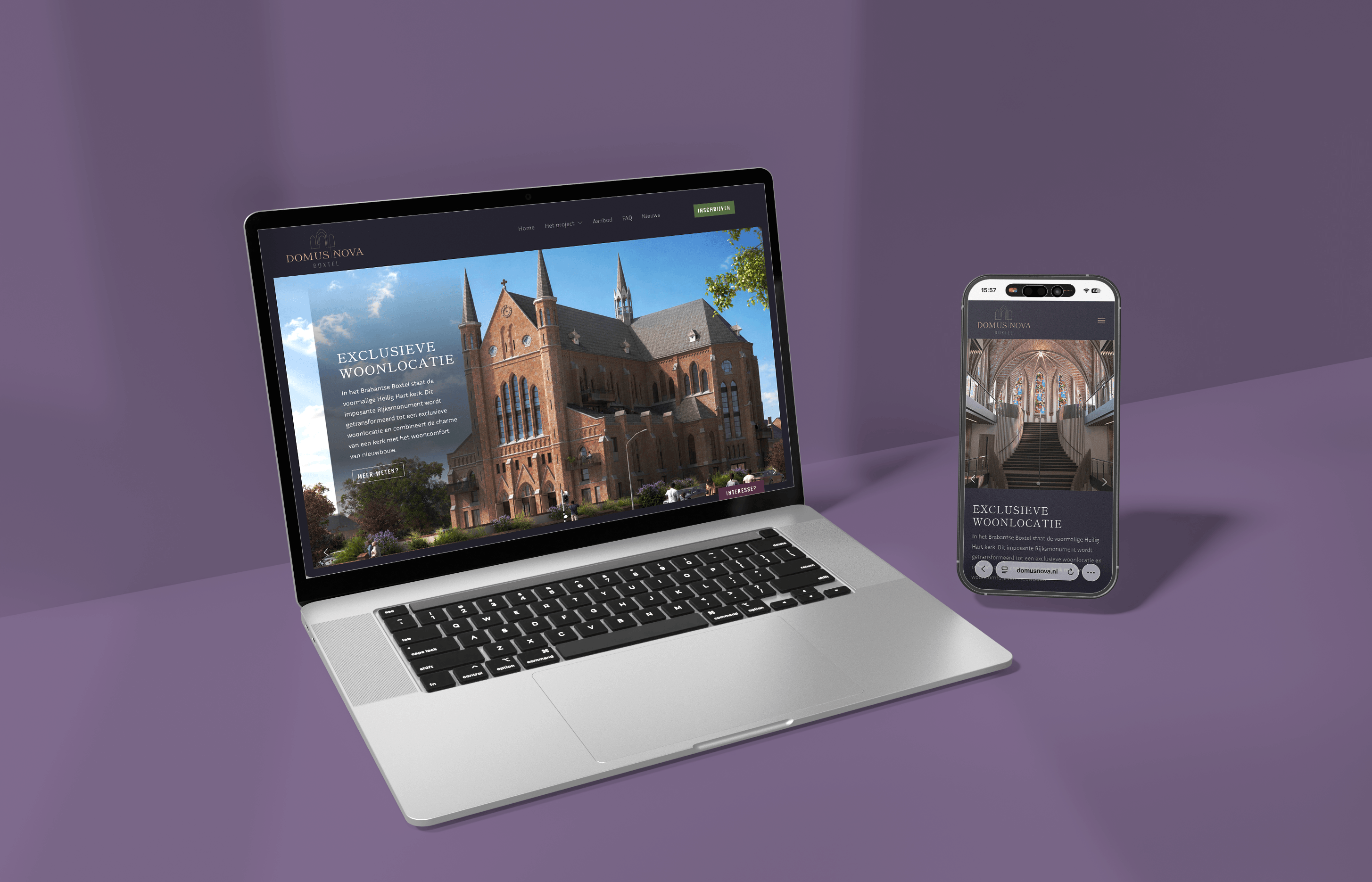 Domus Nova projectwebsite laptop phone